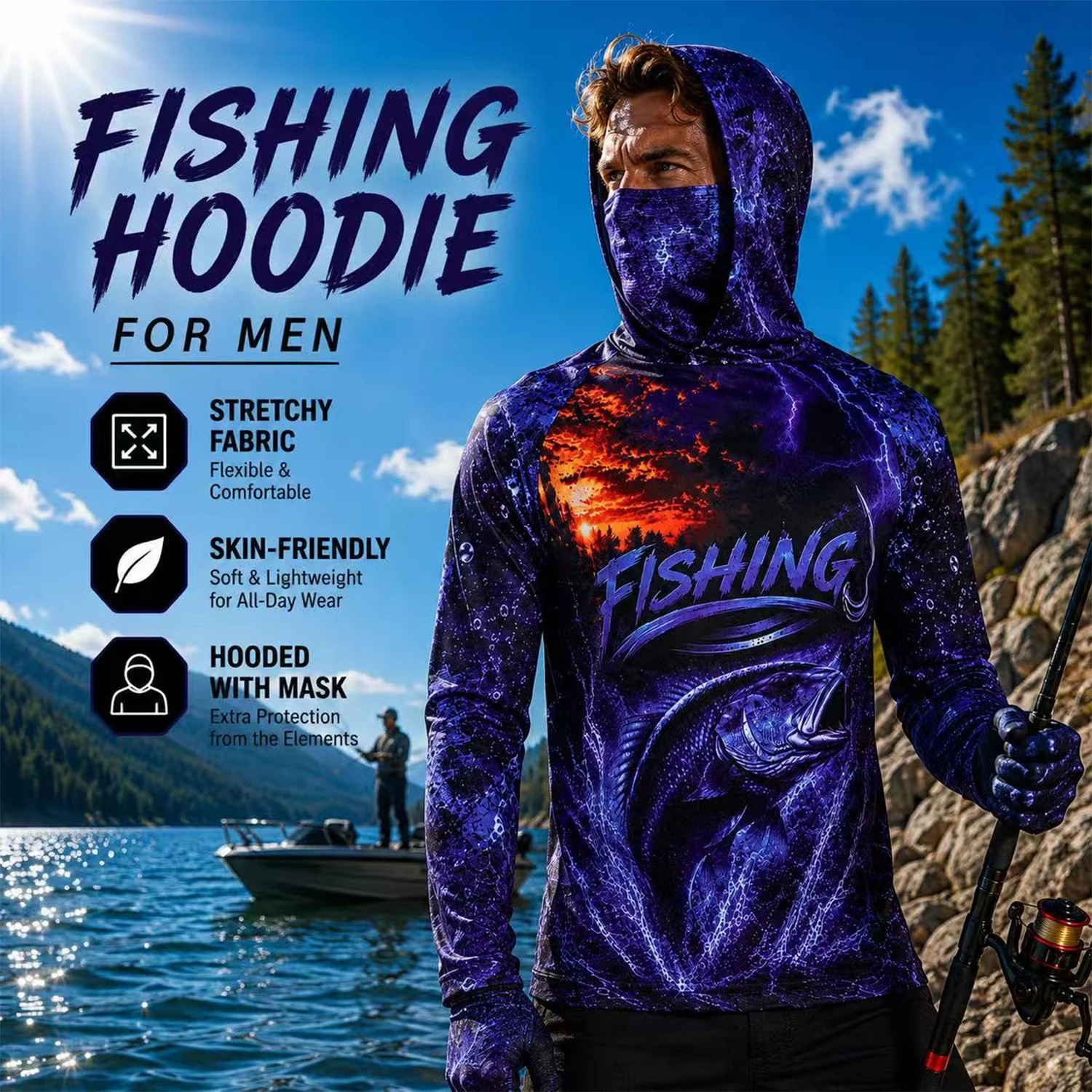 Herren-Fischerei-Shirt mit Kap – Fishing Shirt Uv Protection Bewertung und Preis